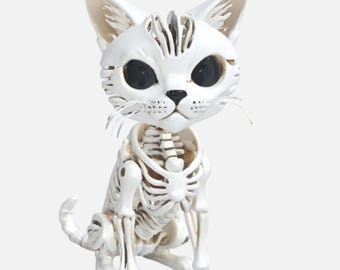 Gelenkiges Katzenskelett als 3D-Modell | Halloween-FDM-Druckdatei (Digitaler Download)