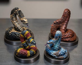 Realistische Coiled Schlange Statue STL-Datei | Detailierte Schlangen Skulptur (Digitaler Download)