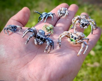 Realistische springende Spinne 3D Druckmodell, posierbare Insektenfigur (STL File)