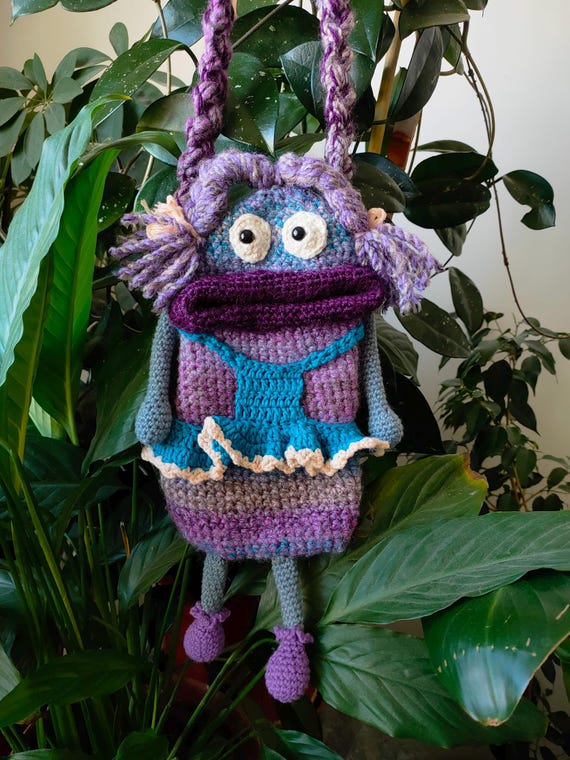 Handmade Crochet Monster Phone Bag – Whimsical Character Crossbody Whimsy CROCHET KNIT BAG