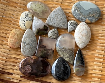 Sale 15 Pcs Natural Stones Cabochon