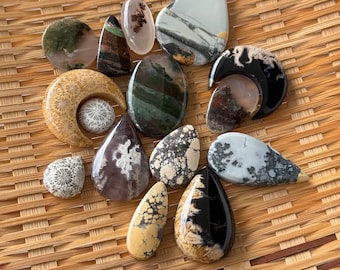 On Sale  15 pcs Natural Stones Cabochons