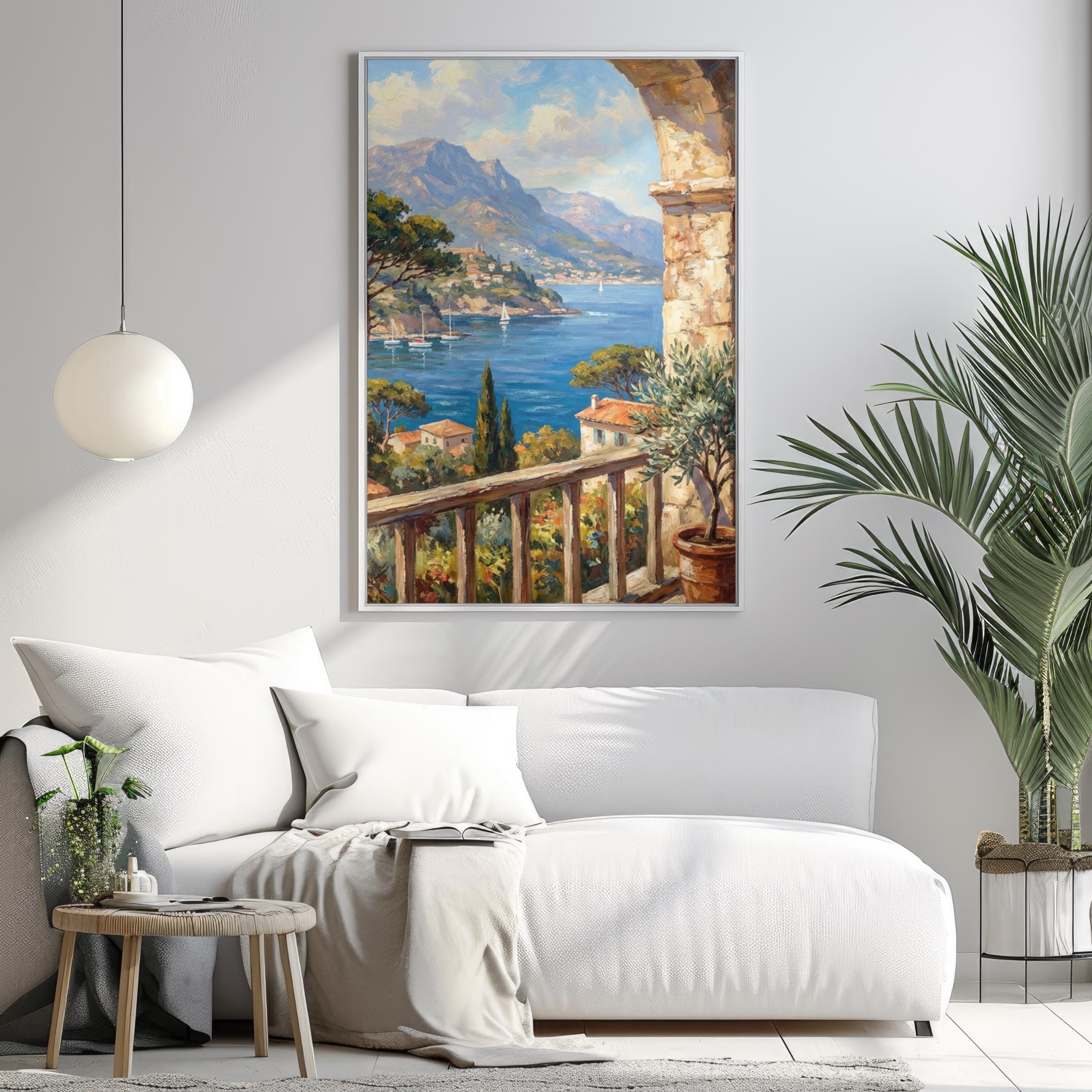 Mediterranean Sea View Wall Art Poster - European Coastal Landscape ...