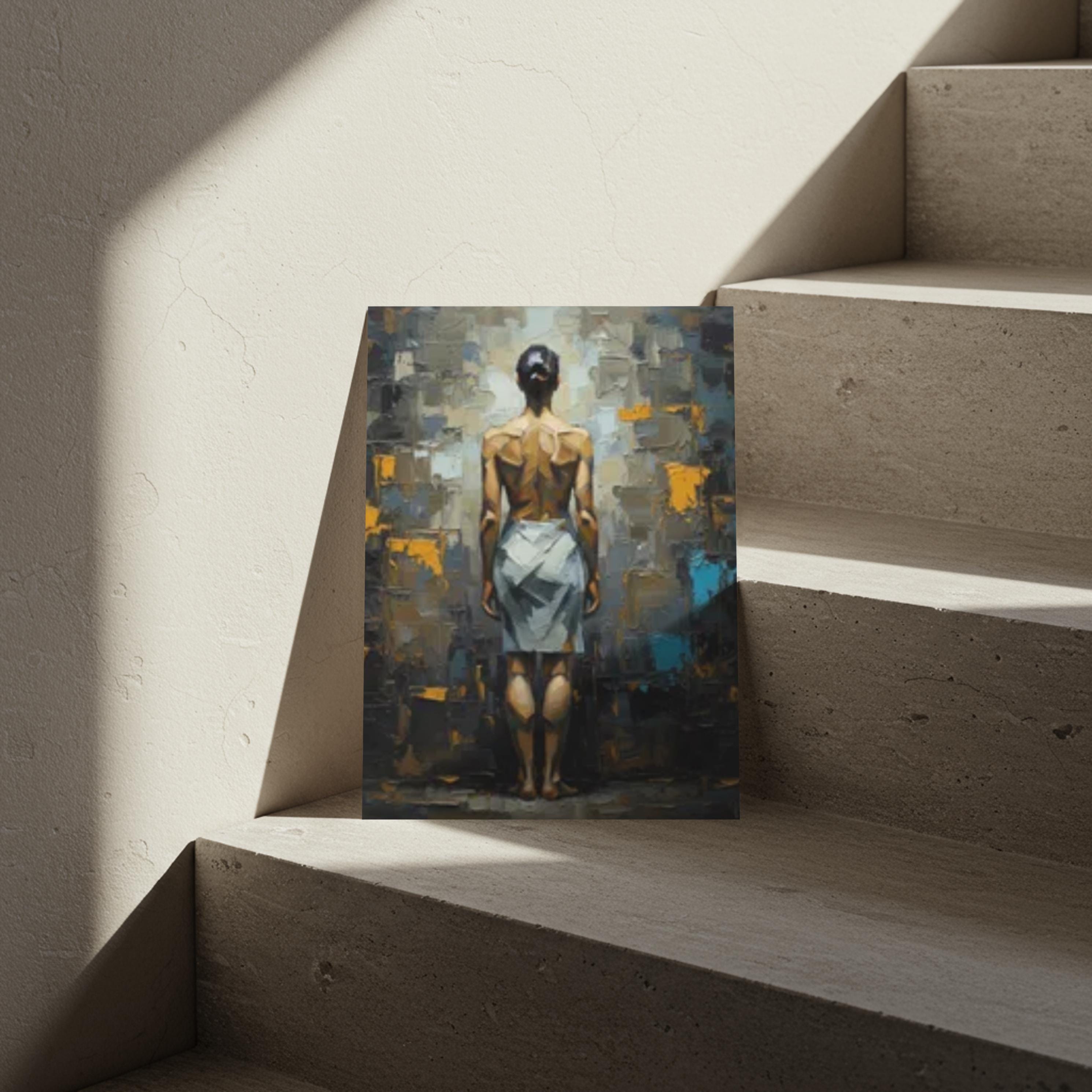 Abstract Female Figure Wall Art Poster - Modern Figurative Oil Painting ...