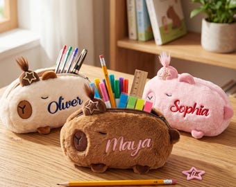 Personalized Capybara Pencil Case,Custom Name Embroidery Pencil Case,Cute Capybara Pencil Case,Custom Name Pencil Case,Zip pencil pouch