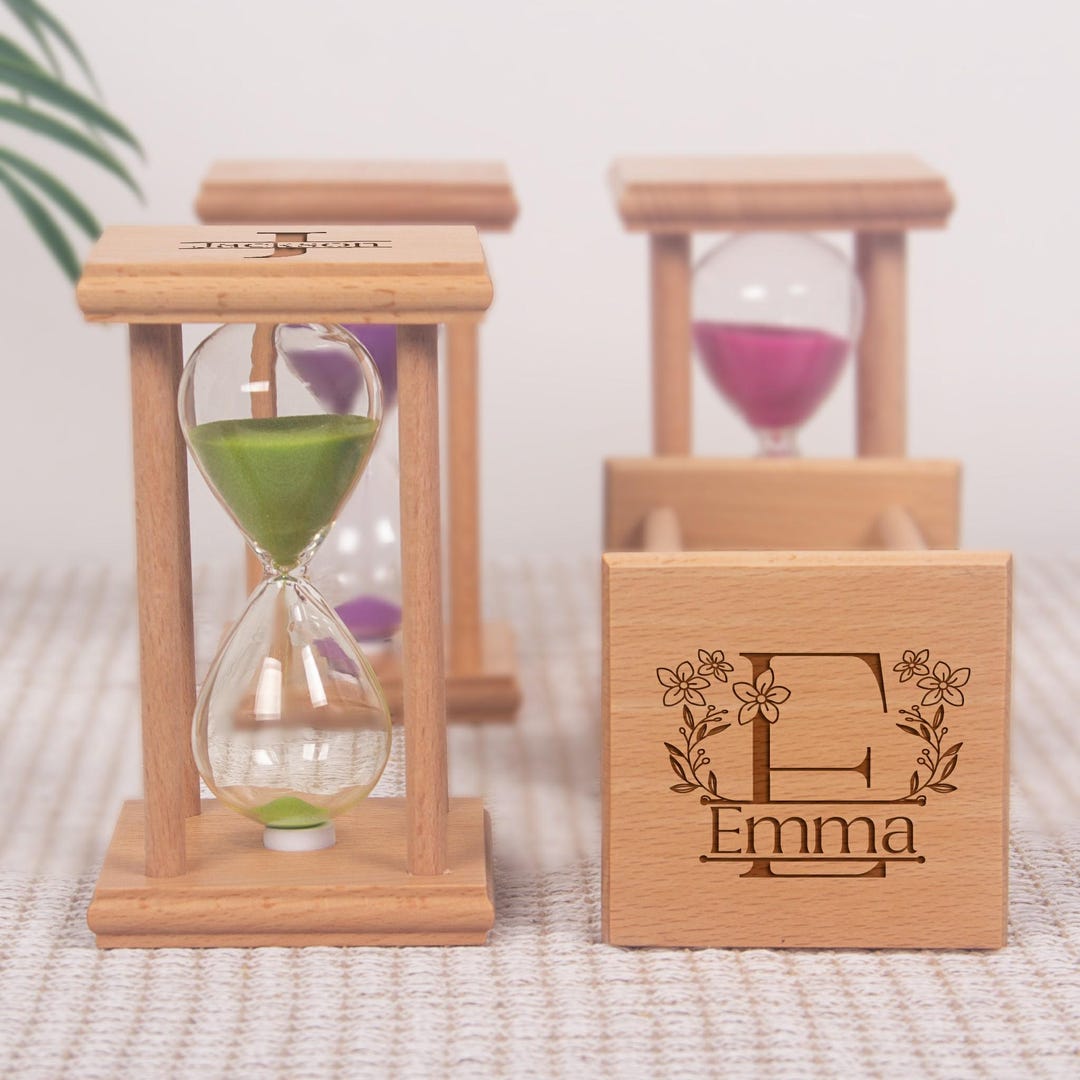 Personalized 10 Min Wood Hourglass, Sand Timer, Montessori Time Out ...