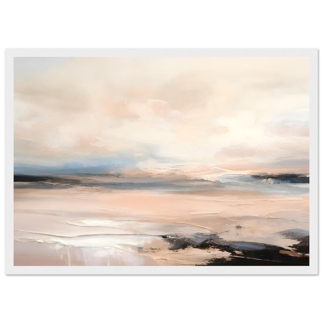 Neutral Abstract Landscape Wall Art – Soft Coastal Inspired Print ...