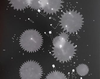 Frazil Series #18, Unique cameraless photogram, 11x14 silver gelatin print
