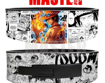 Cinturón de palanca para levantamiento de pesas de Monkey D. Luffy y Portgas D. Ace (Anime) – Hecho a mano de alta calidad