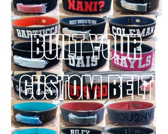 Crea tu cinturón de entrenamiento de gimnasio/palanca/levantamiento de pesas personalizado con tu nombre y logotipo