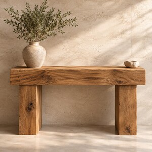 Reclaimed Chestnut Console Table, Rustic Solid Wood Entryway Sofa Table, Farmhouse Hallway Furniture