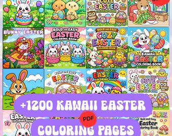 Ostern Malvorlagen Bold & Easy | 380 druckbare Egg Chick Bunny Designs PDF | Kinder Ostermalbuch Digital Download