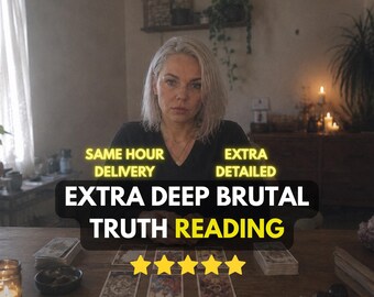 Extra Detailed Brutal Tarot Reading, Raw Honest Truth, Same Hour