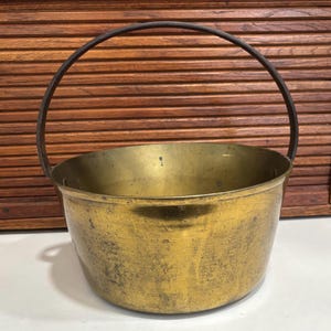 Antique Brass Jam Preserves Apple Butter Pot - ca. 1800s