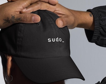 Sudo Command Embroidered Dad Hat - Linux Programmer Humor
