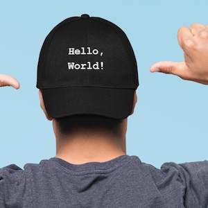 Hello World Dad Hat – Embroidered Developer Cap for Programmers