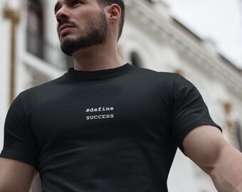 Define Success Embroidered T-Shirt, Programmer Tee, Software Engineer Gift, Coder, Geek, Nerd, CS Grad, New Job, Tech Gift for Him