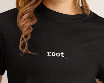 Minimalist Root T-Shirt – Embroidered root_ Shirt for Programmers, Developers, and Linux Users