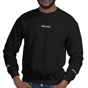 Dark Mode whoami Embroidered Developer Crewneck