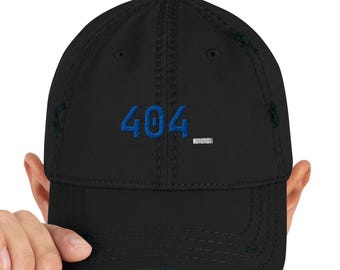 Distressed 404 Embroidered Dad Hat, Programmer Cap, Coder Gift