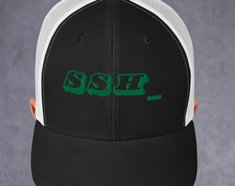 Embroidered SSH Trucker Hat, Minimalist Tech Cap, Linux Sysadmin Gift