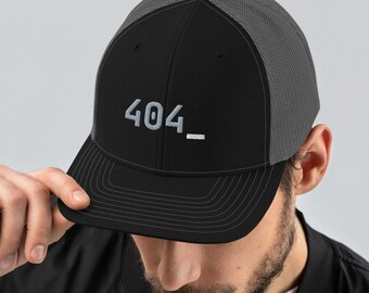 404 Not Found Embroidered Trucker Hat, Programmer Cap, Error Code Mesh Back Hat, Software Engineer Gift, CS Grad, Geek Gift