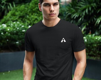 Arch Linux Embroidered T-Shirt, Black Unisex Tee, Subtle Left Chest Logo