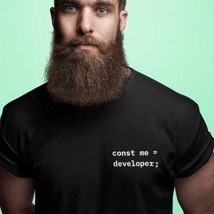 Embroidered Developer T-Shirt – Minimalist Code, Software Engineer Gift