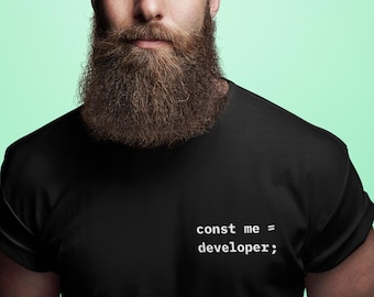 Embroidered Developer T-Shirt – Minimalist Code, Software Engineer Gift