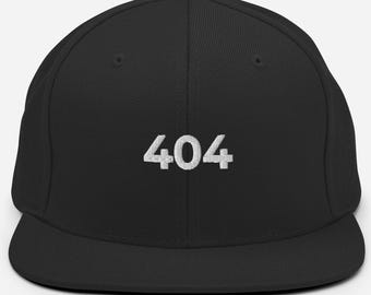 404 Embroidered Snapback Hat - Minimalist Tech Streetwear