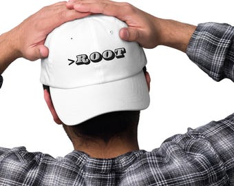 Gorra blanca bordada ROOT, gorra snapback para administrador de sistemas Linux, gorra para programador