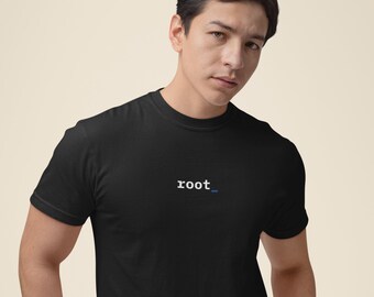 root_ Embroidered T-Shirt | Funny Linux Gift | Programmer Terminal Unisex Tee