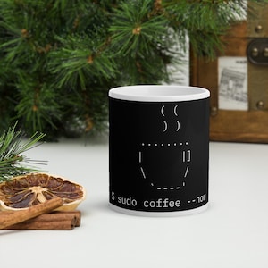 Sudo Make Coffee Mug Funny Linux Gift Developer Terminal Cup Sysadmin Coder