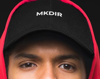 MKDIR Embroidered Dad Hat, the Linux Folder Command Cap for New Projects, Programmer Gift