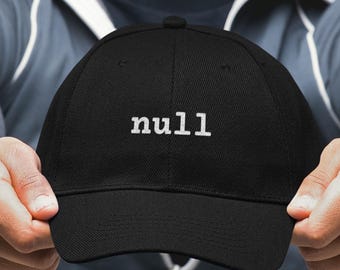 Embroidered Null Dad Hat, Black Programmer Cap, Software Engineer Gift