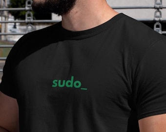 Minimalist Sudo T-Shirt – Embroidered sudo_ Shirt for Programmers, Developers, and Linux Users