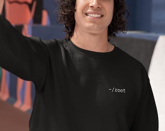 Home Root Embroidered Sweatshirt | Funny Linux Gift | Programmer Developer Crewneck