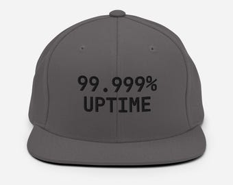 99.999% Uptime Hat – Minimal Tech Embroidered SRE Engineer Cap