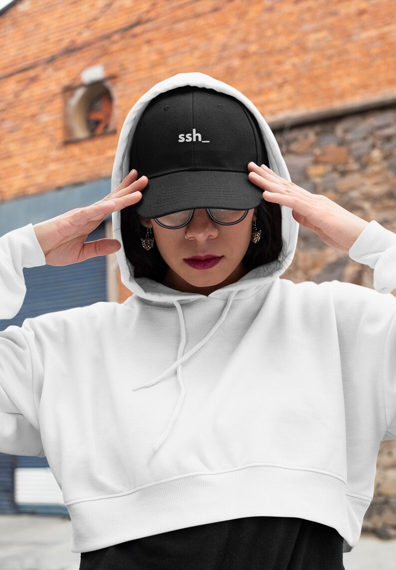 Gorra de papá desgastada bordada con SSH, regalo de ciberseguridad imagen 5