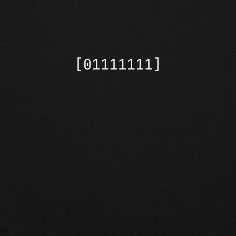 Binary Social Battery Sweater - 01111111 Programmer Crewneck - Geeky ASCII Humor Sweatshirt - Software Engineer Gift - Root Byte Wear