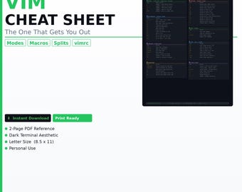 Vim Cheat Sheet for Developers and Linux Users PDF Download