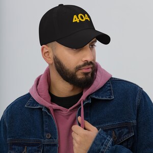404 Error Embroidered Dad Hat, Yellow Text Web Developer Cap, Programmer Gift