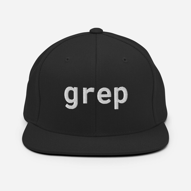 grep Snapback Hat – Linux Programmer Hat – Coding Hat – Developer Cap – Software Engineer Gift