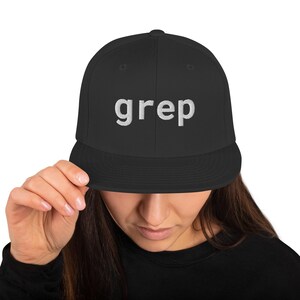 grep Snapback Hat – Linux Programmer Hat – Coding Hat – Developer Cap – Software Engineer Gift