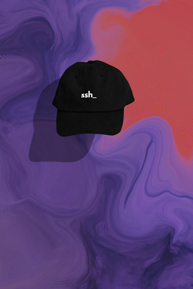 Gorra de papá desgastada bordada con SSH, regalo de ciberseguridad imagen 2