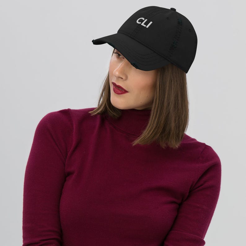 CLI Embroidered Distressed Dad Hat Minimal Tech Streetwear Programmer Gift Developer Cap Linux Coding Humor Hacker Aesthetic