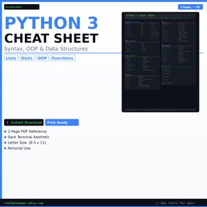 Python Cheat Sheet | Beginner & Developer Quick Reference Guide (PDF Download)