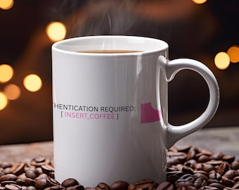 Authentication Required Funny Programmer Mug - Cybersecurity Gift for Software Engineers and Coders
