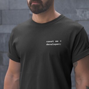 Embroidered Developer T-Shirt – Minimalist Code, Software Engineer Gift