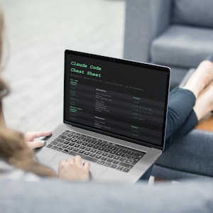 Hoja de referencia de Claude Code, un PDF imprimible de referencia de la interfaz de línea de comandos (CLI) para codificación de IA para desarrolladores, descarga instantánea.